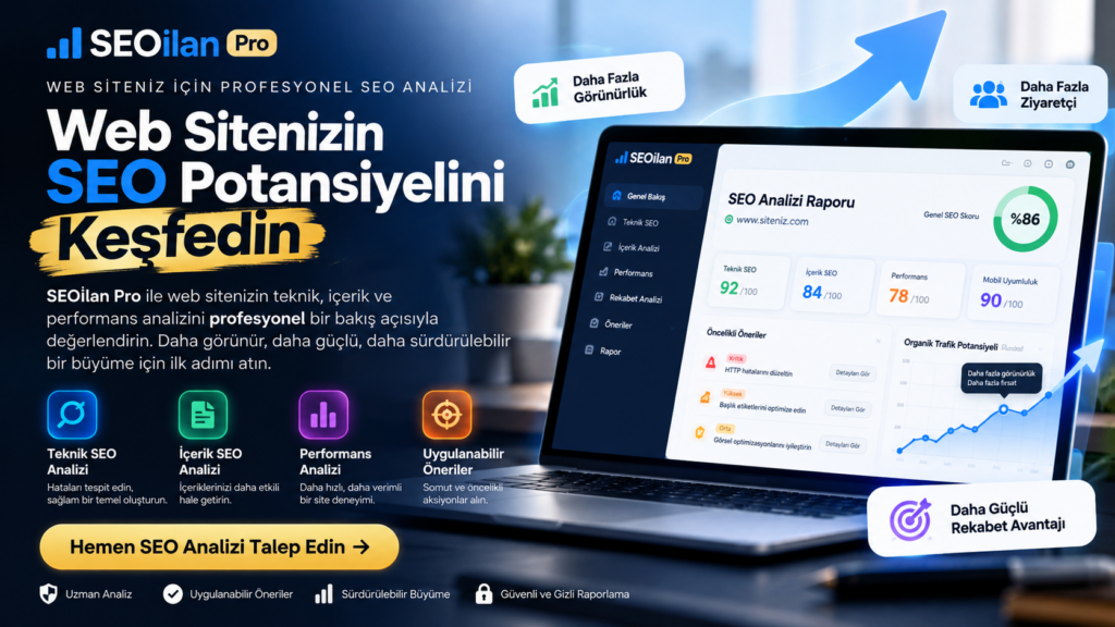 SEOİlan Pro profesyonel SEO analizi ve web sitesi SEO raporu