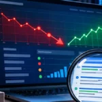 Site kesintisi ve SEO performansını gösteren dizüstü bilgisayar ve analiz ekranı illüstrasyonu